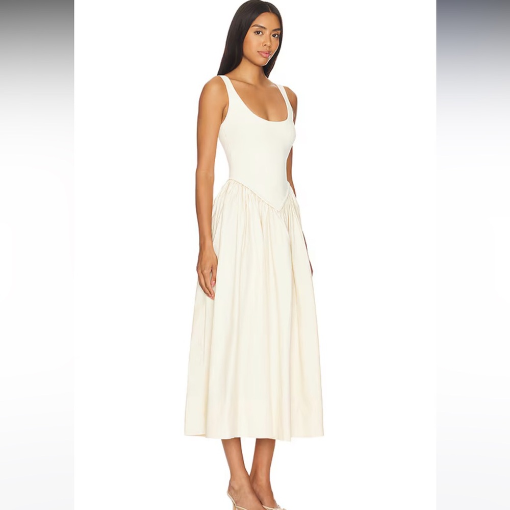 Ronny Kobo Verda knit midi dress in ecru